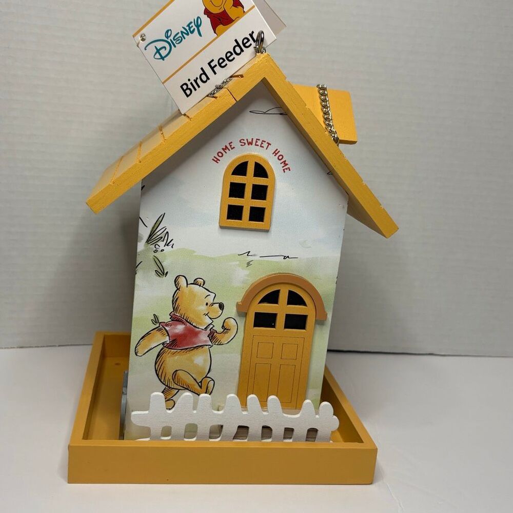 Disney Winnie the Pooh Eeyore Tigger Piglet Birdhouse Bird Feeder Wooden NWT